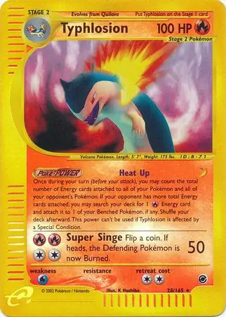 Typhlosion - 28/165 - Pokemon Expedition Reverse Holo Rare Card NM