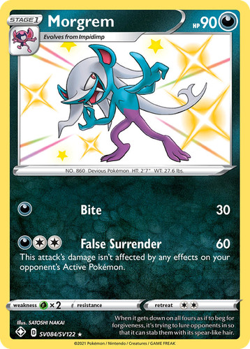 Morgrem SV084/SV122 Shiny Rare Shining Fates Shiny Vault Pokemon Holo Near Mint