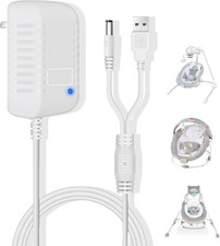 Charger for Ingenuity Baby Swing,Replacement Power Cord for Baby Rocker,2-in-1 C