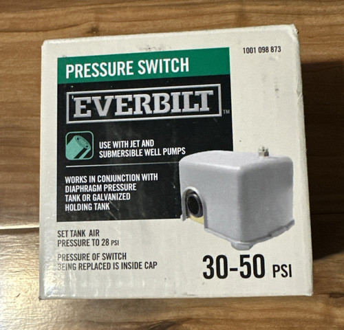Everbilt 30/50 Low Pressure Switch for Well Pumps EBPSL3050