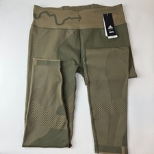 Adidas Womens How We Do Tights Yoga Pants Olive Green Brown Size L