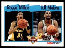 1991-92 Hoops Reggie Miller/Jeff Malone Indiana Pacers/Utah Jazz #308