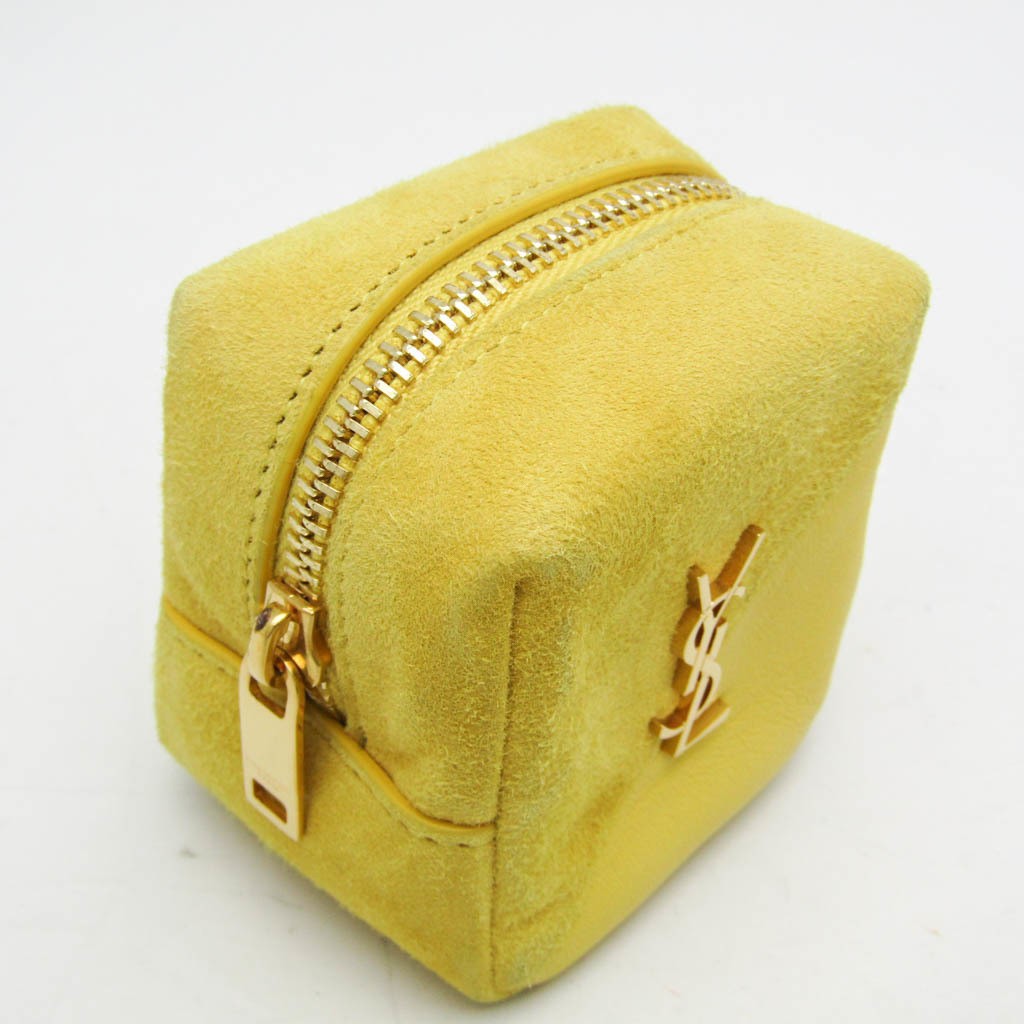 Yves Saint Laurent Mini Pouch Bag in Pelle Charm Giallo Piccolo Porta Accessori