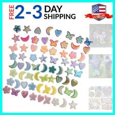 Glass Mosaic Tiles for Crafts Bulk,200g Mosaic Glass Pieces, Butterfly Star M...