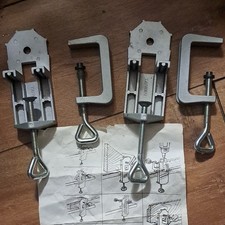 Set of 4 Silver Steel C-Clamps Hand Tool Clamps with Instructions Included