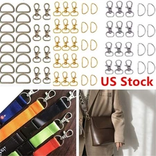 50PCS Metal Lanyard Snap Swivel Clasps Hook Key Ring Clip Lobster Claw Keychain