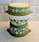 VTG Pyrex Crazy Daisy Spring Blossom Cinderella Nesting Bowls Set Of 3