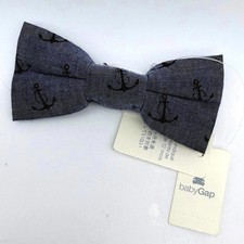 Pajarita Baby Gap Niños Cambray Azul Marino Talla Única Anclas Denim Náutico Bebés