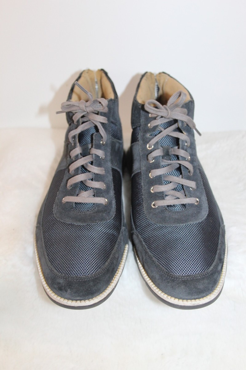 Cole Haan Grand Os Suede Canvas High Top Sneakers Navy Blue  display picture 3