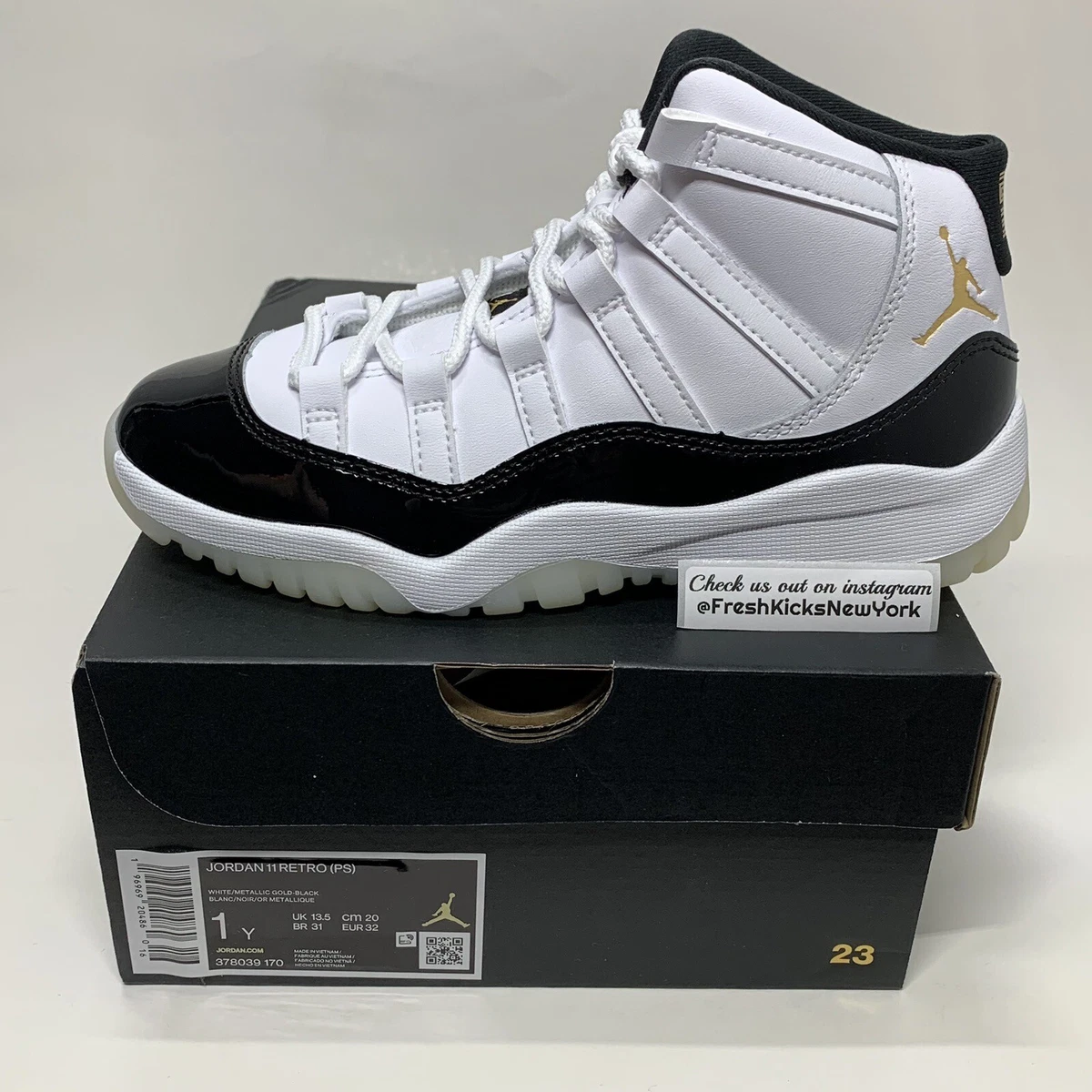 Jordan 11 DMP Gratitude Pre School Size 1Y New 378039 170 Air