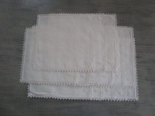 PACK SERVIETTES DE TABLE BRODERIE FLEURS (LOT DE 4) - Écru | France