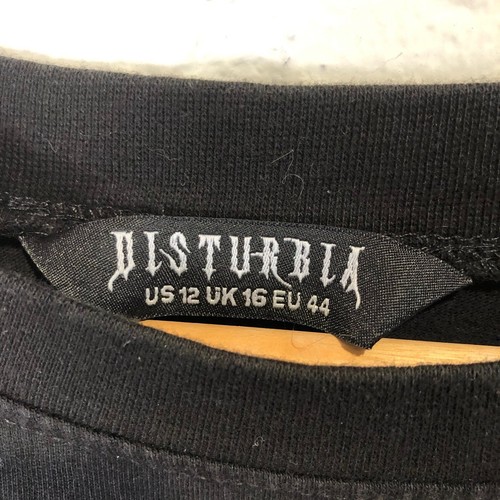 Disturbia Cropped T-Shirt Raise The Dead Women's Size 12 Large - 第 5/7 張圖片