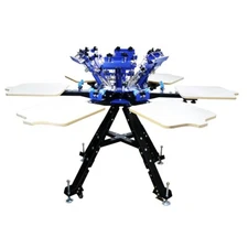 6 Color Micro-registration Silk Screen Printing Press Height Adjustable Stand