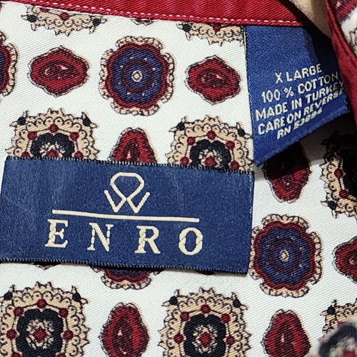 Camisa de vestir Entro para hombre X-Grande con estampado de cachemira multicolor con botones - Imagen 4 de 6