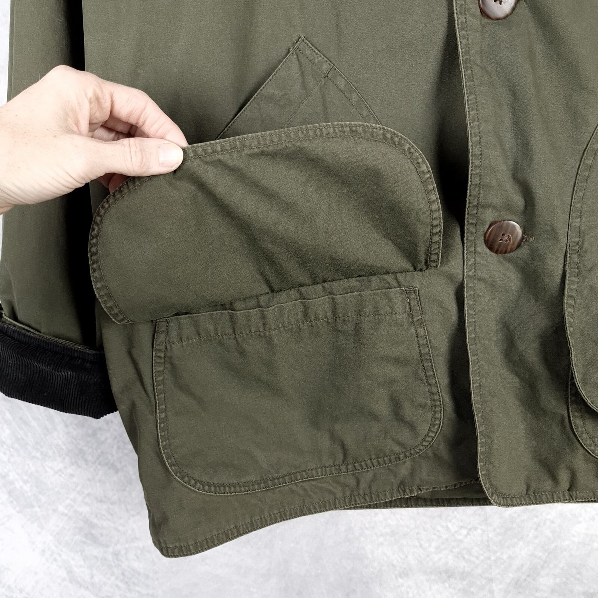 Vintage J Crew Barn Jacket Mens Large Green Plaid Liner