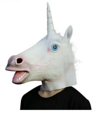 NEW! Deluxe Unicorn Natural Latex Mask Adult/Child/Unisex Easter Unlimited Brand