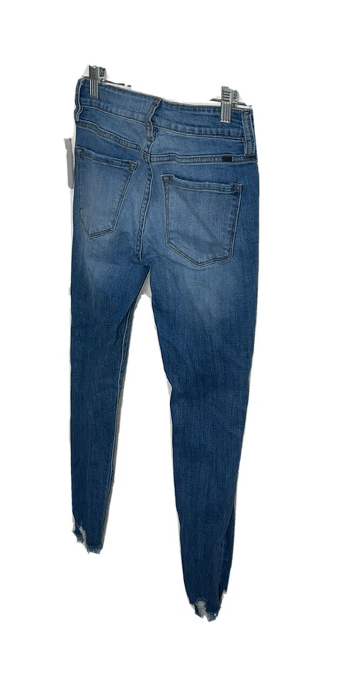 Pantalones de mezclilla KanCan Florence tiro medio súper ajustados para jóvenes talla 1 desgastados  Foto 3 de 4