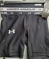 Girls Youth Under Armour Bike Shorts NEW Black Size XL