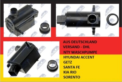 NEU  SCHEIBENWASCHPUMPE  HYUNDAI ACCENT GETZ  SANTA FE  KIA RIO  AUS DEUTSCHLAND