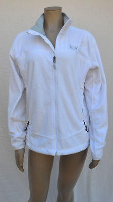 Women's **MOUNTAIN HARD WEAR** White Plush Pyxis Full-Zip Jacket Sz: LARGE EUC!
