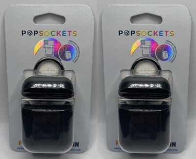 Pack- Popsockets Black AirPods Holder PopChain PopGrip