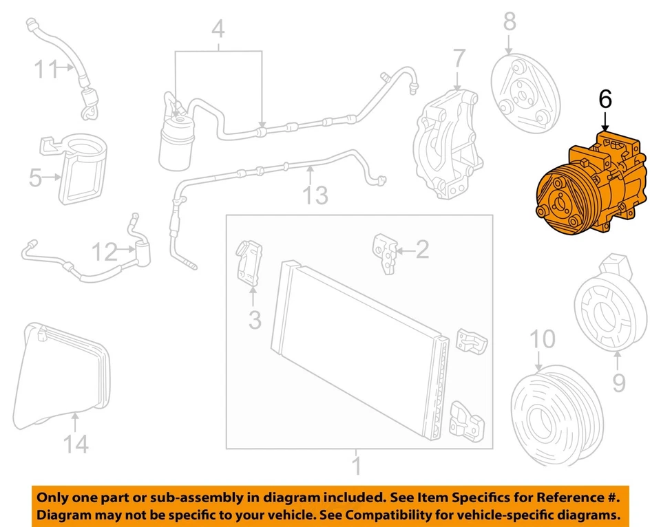 Compresor de aire acondicionado usado se adapta a: Ford Focus SOHC Grado A 2000 Foto 3 de 4