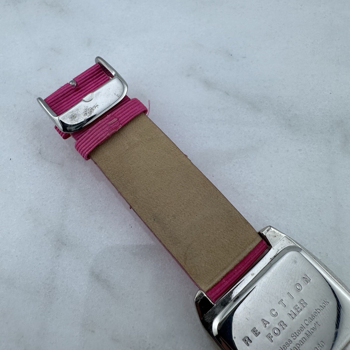 Kenneth Cole Reaction For Her Watch Women Silver Tone Pink 