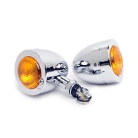 Bullet Blinker Flat Metal Old School FüR Harley-Davidson Chopper Bobber Motorrad