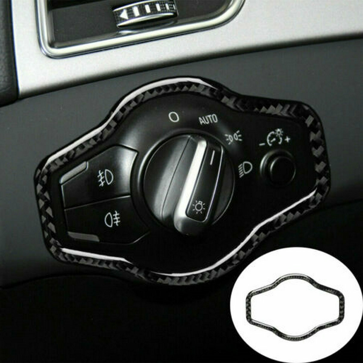 4pcs Real Carbon Fiber Interior Window Door Panel Trim Cover Inner