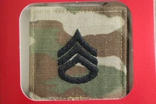 US ARMY GI MULTICAM OCP E-6 SSG HOOK BACK CAMOUFLAGE CAMO UNIFORM RANK PATCH