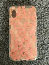 ONN Pink Flowered Clear iPhone X Cell Phone Case Protector Cover