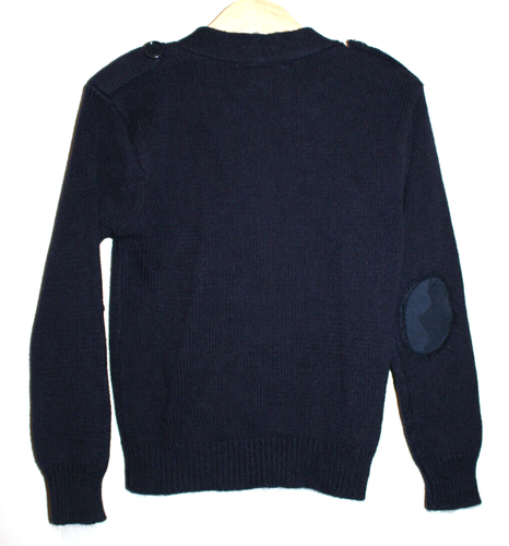 Boys Eddie Bauer School Cardigan Sweater Uniform Elbow Patch Dark Navy Blue 5/6 - Picture 3 of 3