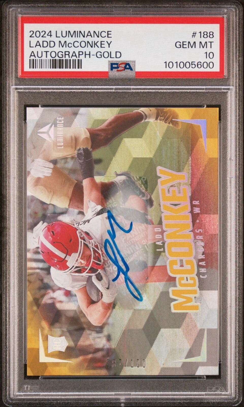 Ladd McConkey Panini Luminance #188 Autograph-Gold