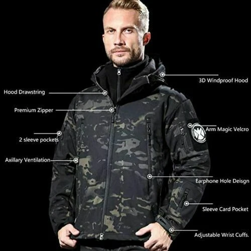 Military tactical jacket clearance waterproof