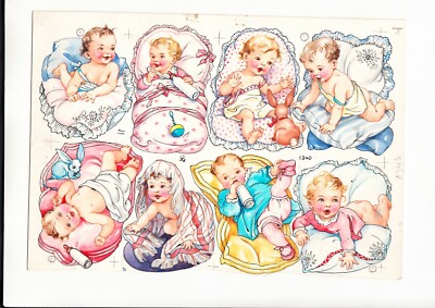 um 1955 PZB 1340  BABYS  Hase - Original Aquarell Malerei 