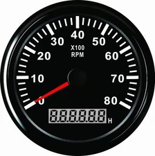 85mm Marine Tachometer Car Truck Boat Tacho Gauge with Hour Meter Waterproof ...