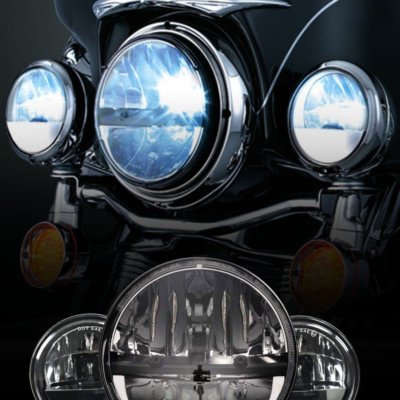 Eagle Lights 27270C 7'' LED Headlight and Passing Light Kit For Harley Davidson