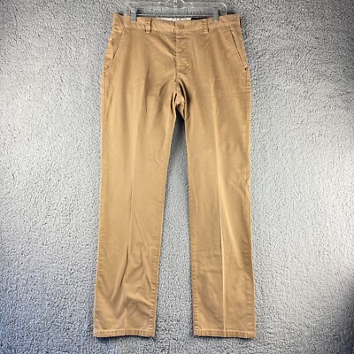 French Connection Mens Size 32x31 Tan Straight Leg Flat Front Chino Pants Slacks