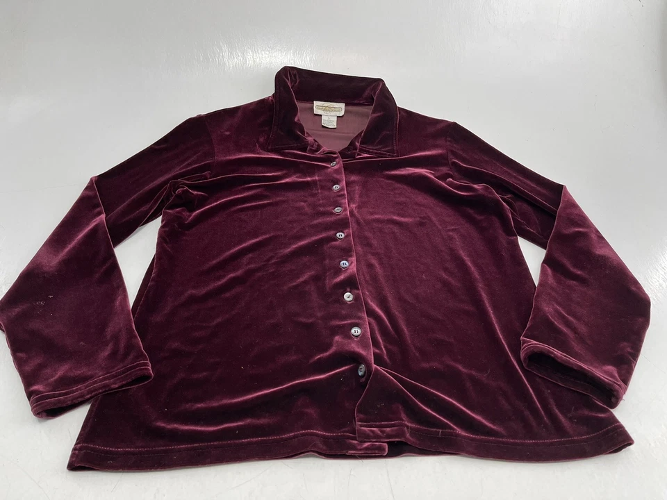 Cambridge Dry Goods Rose Color Velvet Leisure Suit Pants Size 8/Blouse Size L - Image 4 of 4