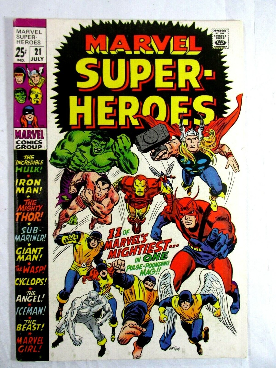 希少　アートパネル　MARVELCOMICS　マーベルヒーローズ　フィギュア付 ORIGINAL Marvel Super Heroes #21 (1969 Marvel) | eBay