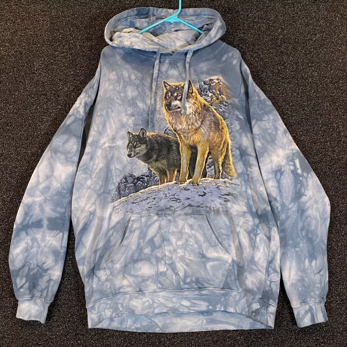 The Mountain Wolf Hoodie Mens XL Blue Tie Dye Hooded Jacket Long Sleeve Casual