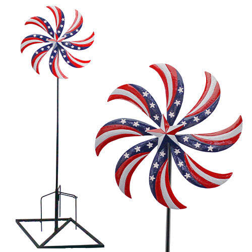 Wind Spinner Stake Patriotic Stars & Stripes - Picture 1 of 1