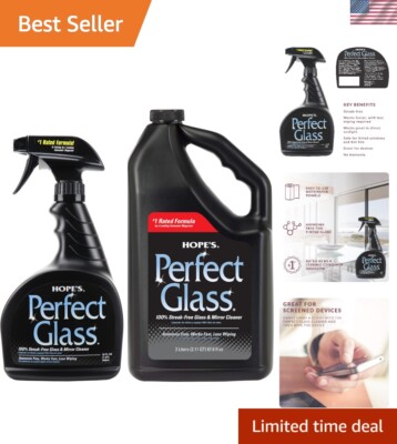 Streak-Free Glass Cleaner, Ammonia-Free, 32 Oz Spray & 67.6 Oz Refill, Multi-...