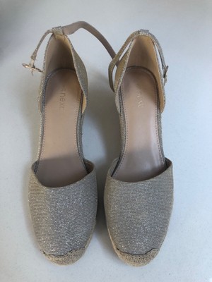 silver glitter wedges