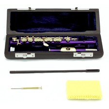 Guarantee High Quality Sound Metallic Purple Piccolo w Gold Keys Band Approved.