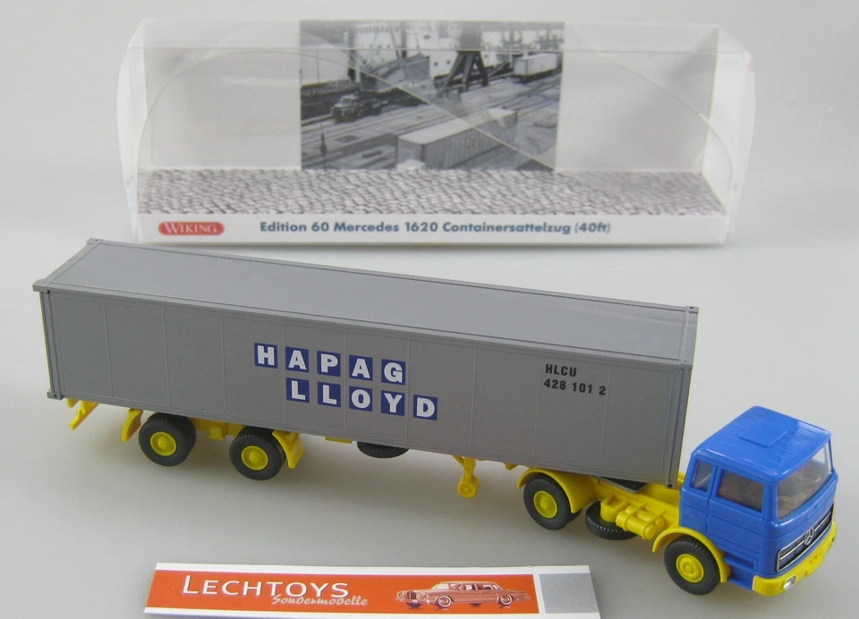 Wiking 1:87, Mercedes 1620 Containersattelzug Hapag Lloyd,Lechtoys Sondermodell