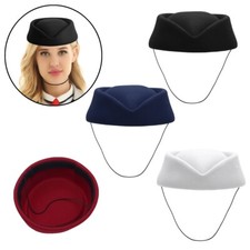 Imitation Wool Stewardess Air Hostesses Pillbox Hat Cap for Costume Accessories