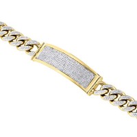 "10K Gelbgold Solide Miami Cuban Link Armband Pave Diamant Id 8,50\" 4,57 Ct."