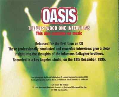 OASIS THE WESTWOOD ONE INTERVIEWS CD NEW GALLAGHER BROTHERS 1995