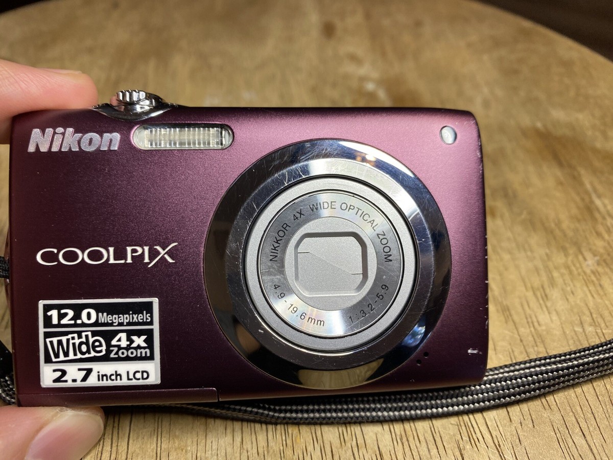 Nikon CoolPix S3000 12MP Digital Camera 4x Wide Purple